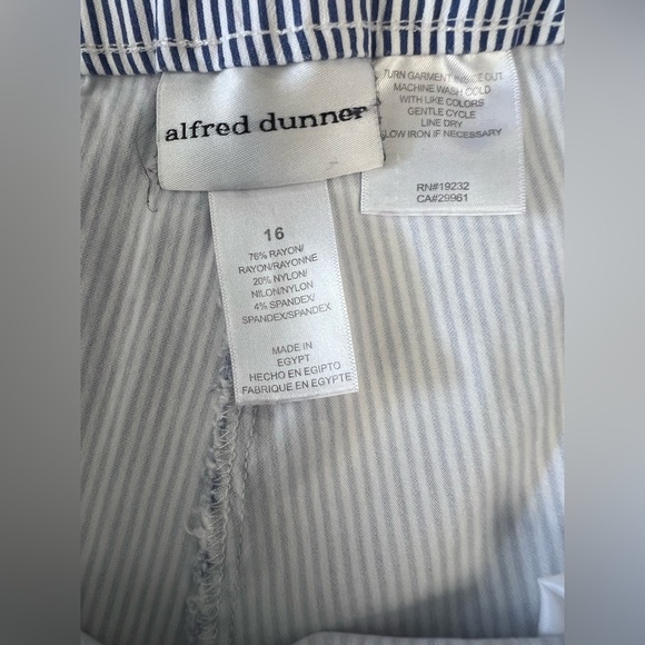 Alfred Dunner Blue and White Dress Pants Classic Straight-Leg - Picture 7 of 7